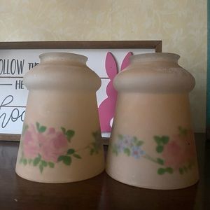 Vintage antique frosted rose lamp shades sconces early 1900’s